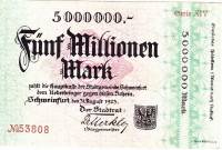 (№1923) Банкнота Германия 1923 год "5,000,000 Mark"