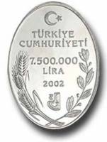 (№2002km1152) Монета Турция 2002 год 7,500,000 Lira