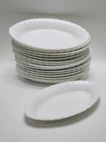 Блюдо тарелка овальная 17 штук белого цвета стеклокерамика (селедочница)