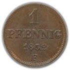(№1841km1155) Монета Германия (G или F) 1841 год 1 Pfennig (G или F)