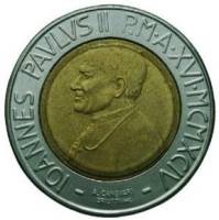 (1994) Монета Ватикан 1994 год 500 лир "Голгофа"  Биметалл  UNC