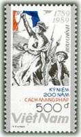 (1989-076) Марка Вьетнам "Революционеры"    200 лет французской революции III O