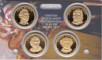 (2008s, 4 монеты по 1$) Набор монет США 2008 год "Президенты" Годовой набор  PROOF коробка