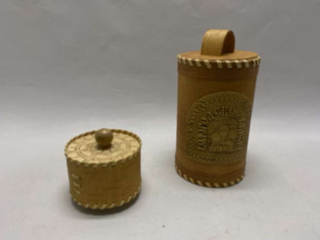 Банка с крышкой 2 шт, из бересты