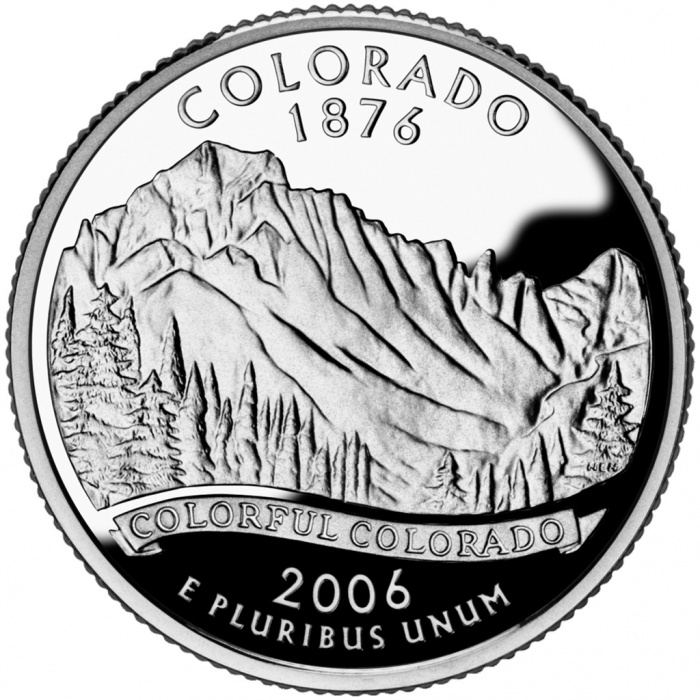 038p Монета США 2006 год 25 центов Колорадо  Медь-Никель  UNC