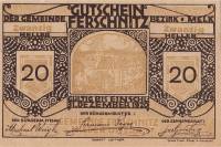 (№1920) Банкнота Австрия 1920 год "20 Heller"