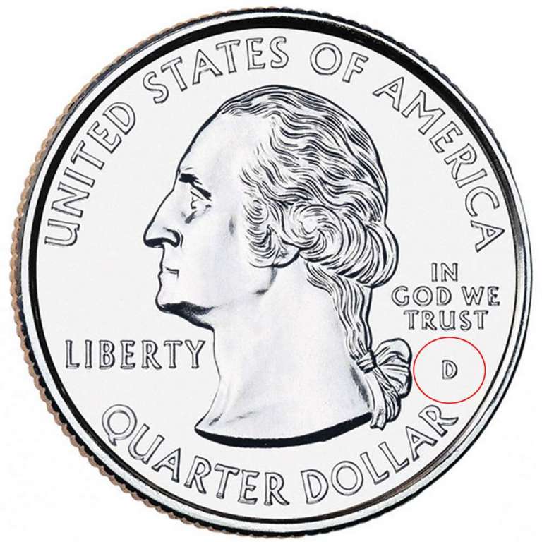 (021d) Монета США 2014 год 25 центов &quot;Грейт-Смоки-Маунтинс&quot;  Медь-Никель  UNC