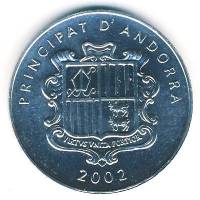 (№2002km176) Монета Андорра 2002 год 1 Cegrave;ntim