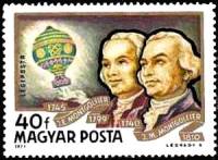 (1977-068) Марка Венгрия "Братья Монгольфье"    История авиации II Θ