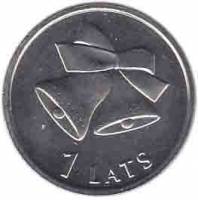 (23) Монета Латвия 2012 год 1 лат "Колокольчики"  Медь-Никель  UNC