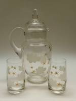  Графин и 2 стакана Облака Звездное небо СССР винтаж стекло