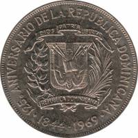 () Монета Доминикана 1969 год 1 песо ""  Медно-никель  AU