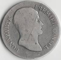 1803 Монета Франция 5 франков Наполеон I Бонапарт  Серебро Ag 900  VF