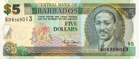 (№2000P-61) Банкнота Барбадос 2000 год "5 Dollars"