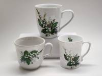 Чашки чайные бокалы кружки 3 штуки фарфор Ландыши