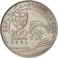 () Монета Португалия 1991 год 200 эскудо ""  Медь-Никель  UNC