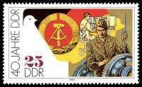 (1989-073) Марка Германия (ГДР) "Производство"    ГДР 40 лет II Θ