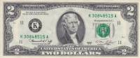 (1976K) Банкнота США 1976 год 2 доллара "Томас Джефферсон"   UNC