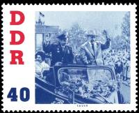 (1961-062) Марка Германия (ГДР) "Приветствие"    Визит Титова в ГДР II Θ