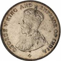 () Монета Стрейтс Сетлментс («Поселения у пролива»)  1919 год 1  ""   Биметалл (Серебро - Ниобиум)  