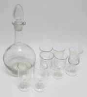 Графин и рюмки, набор 7 предметов, стекло, СССР(сост. на фото)