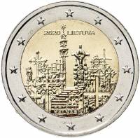 (010) Монета Литва 2020 год 2 евро "Гора Крестов"  Биметалл  UNC