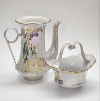 Кофейник и конфетница перламутр Коростень