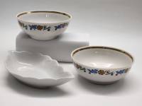 Салатники 3 шт ЛОЗ фарфор СССР винтаж круглые с детским рисунком и в форме листа