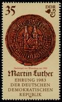 (1982-100) Марка Германия (ГДР) "Городская печать Виттенберга"    Мартин Лютер II Θ