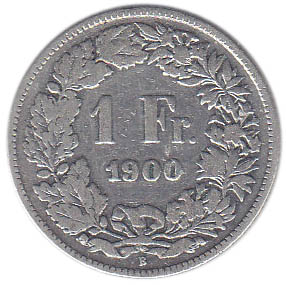 () Монета Швейцария 1900 год   &quot;&quot;     VF