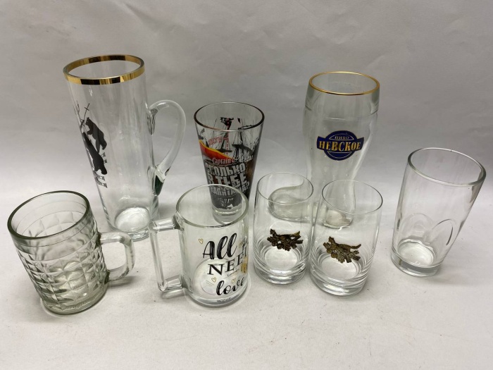 Пивные стаканы, кружки 8 шт