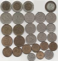 1991-1993 ММД и ЛМД, 28 монет от 10 коп до 100 руб Набор монет Россия    VF