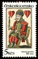 (1984-034) Марка Чехословакия "Король червей"    Игральные карты II Θ