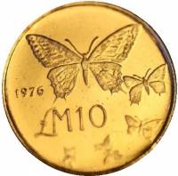 () Монета Мальта 1976 год 10  ""   Биметалл (Платина - Золото)  UNC