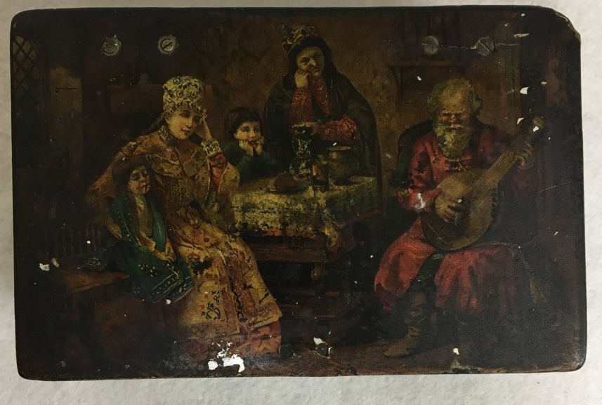 Шкатулка деревянная роспись Бояре, (сост. на фото)