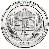 (026d) Монета США 2015 год 25 центов "Гомстед"  Медь-Никель  UNC
