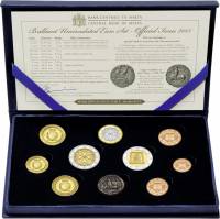 (2015, 9 монет + жетон, без знака МД) Набор монет Мальта 2015 год "История денежного обращения"  Кор