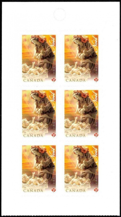 Лист марок Канада 2009 год &quot;Мадонна и ребенка&quot;, Гашеный