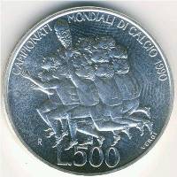 () Монета Сан-Марино 1990 год 500 лир ""  Биметалл (Серебро - Ниобиум)  UNC
