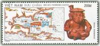 (1990-072a) Марка Вьетнам "Карта"  Без перфорации  500 лет открытия Америки III Θ
