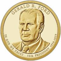 (38p) Монета США 2016 год 1 доллар "Джеральд Форд" 2016 год Латунь  UNC