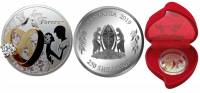 (2019) Монета Танзания 250 шиллингов "Свадебный сувенир"  Позолота Кристаллы Серебро Ag 999  PROOF