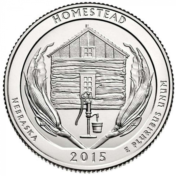 (026p) Монета США 2015 год 25 центов &quot;Гомстед&quot;  Медь-Никель  UNC