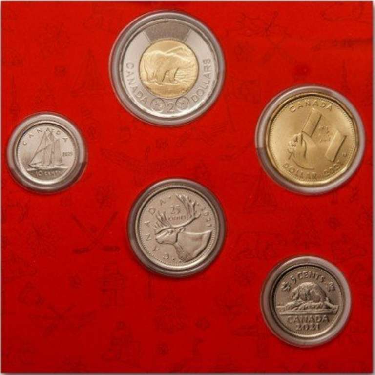 (2021, 5 монет) Набор монет Канада 2021 год &quot;Государственный флаг&quot;   Буклет