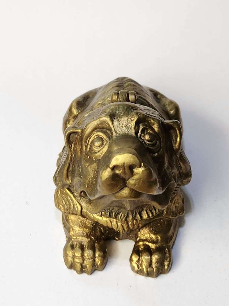 Статуэтка шкатулка тайник Собака бронза 7х10х6 см