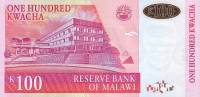 Банкнота Малави 2001 год 100 квача Джон Чилембве   UNC