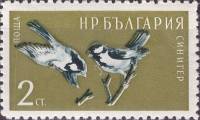 (1959-022) Марка Болгария "Синица"   Птицы III O