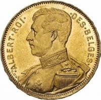 (№1914km78) Монета Бельгия 1914 год 20 Francs (Французская легенда)