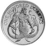 (№1983km38) Монета Барбадос 1983 год 100 Dollars (Нептун)
