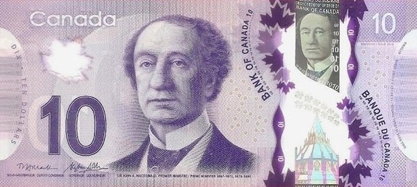 (,) Банкнота Канада 2013 год 10 долларов &quot;Джон Макдональд&quot;   UNC